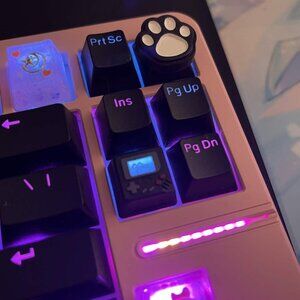 Cute Black and White Kittypaw Artisan Keycap for OEM Mechanical Keyboard